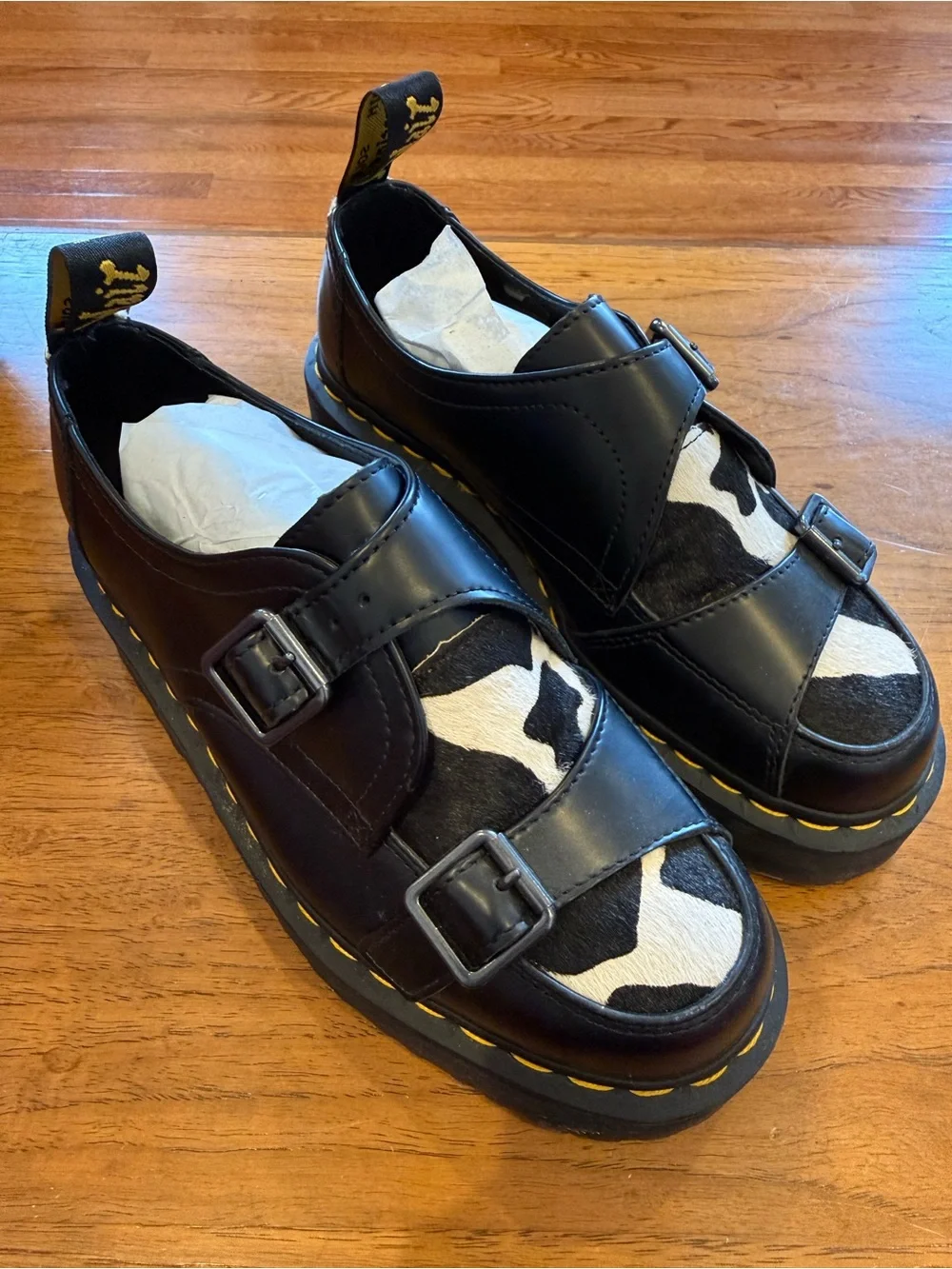 Dr. Martens Sidney Hair On Cow Creeper Platform Loafers